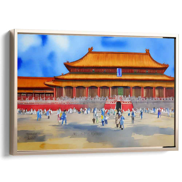 Whispers of Imperial Past: Vibrant Watercolor of the Forbidden City