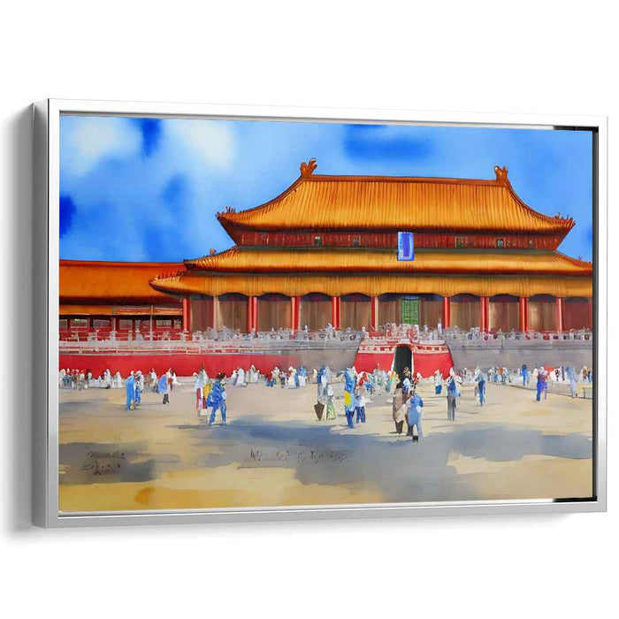 Whispers of Imperial Past: Vibrant Watercolor of the Forbidden City