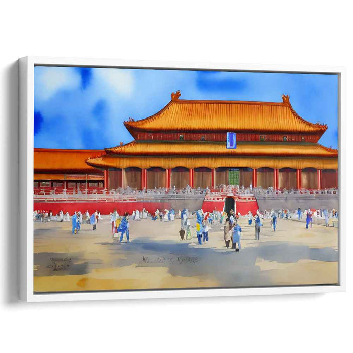 Whispers of Imperial Past: Vibrant Watercolor of the Forbidden City