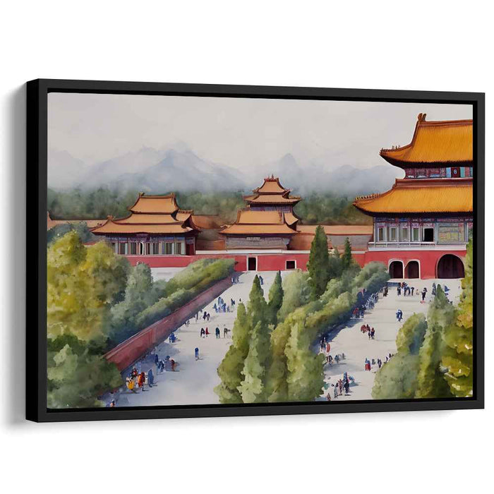 Serenity in the Forbidden City: A Watercolor Tribute to Ancient Chinese Architecture