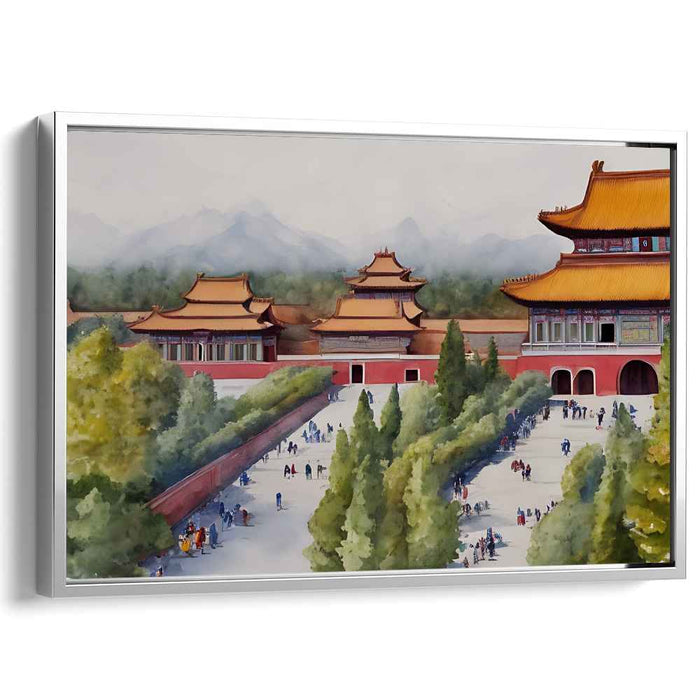 Serenity in the Forbidden City: A Watercolor Tribute to Ancient Chinese Architecture