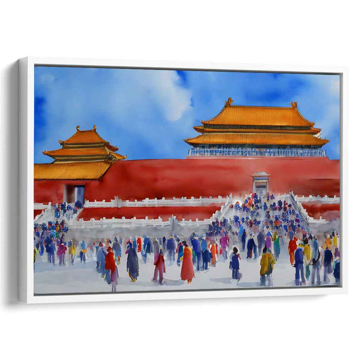 Timeless Echoes Ripple Through Colors: Watercolor Scene of Historical Grandeur