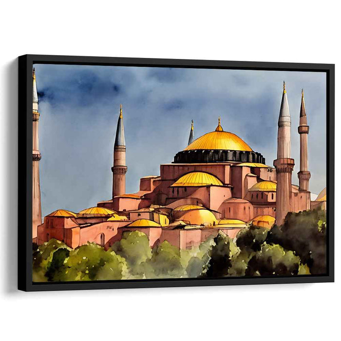 Structured Imagination Eclipse: Realistic Architectural Canvas Art Print