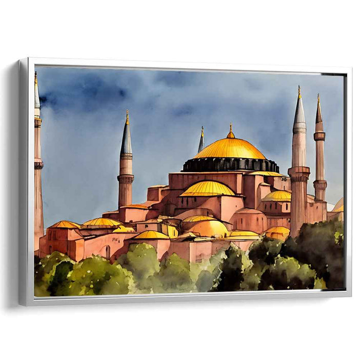 Structured Imagination Eclipse: Realistic Architectural Canvas Art Print