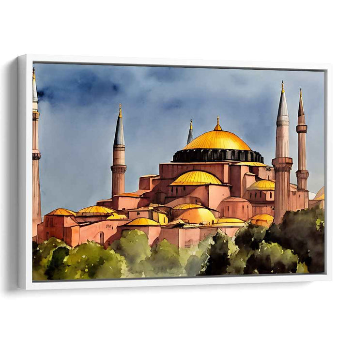 Structured Imagination Eclipse: Realistic Architectural Canvas Art Print