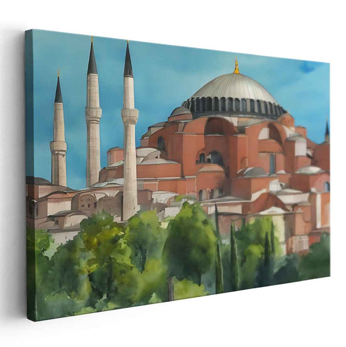 Whisper of Byzantium: Realistic Impression of Hagia Sophia in Vibrant Hues