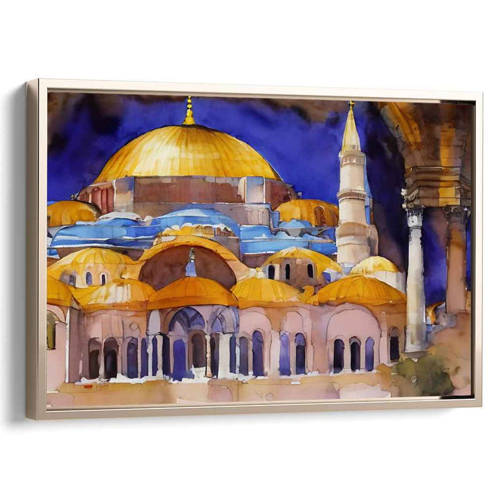 Echoes of Golden Arches: Watercolor Tribute to Byzantine Architecture