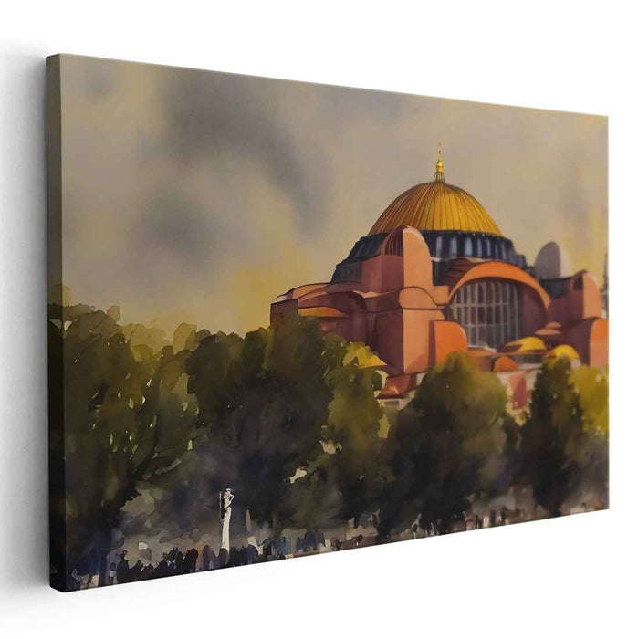 Whispers of Structured Dreams: Watercolor Architectural Masterpiece