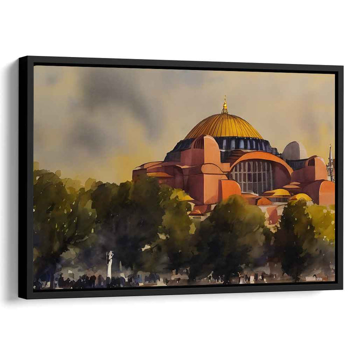 Whispers of Structured Dreams: Watercolor Architectural Masterpiece