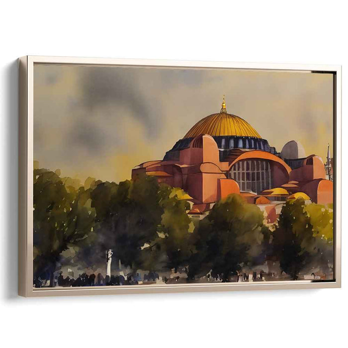 Whispers of Structured Dreams: Watercolor Architectural Masterpiece