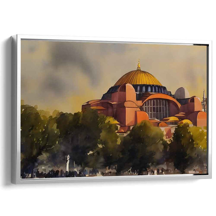 Whispers of Structured Dreams: Watercolor Architectural Masterpiece