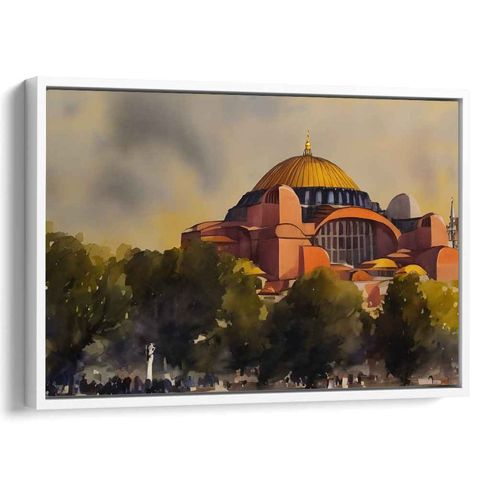 Whispers of Structured Dreams: Watercolor Architectural Masterpiece