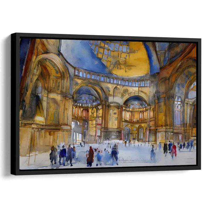 Whispers Of Elegance Within: Expressive Watercolor of a Majestic Interior