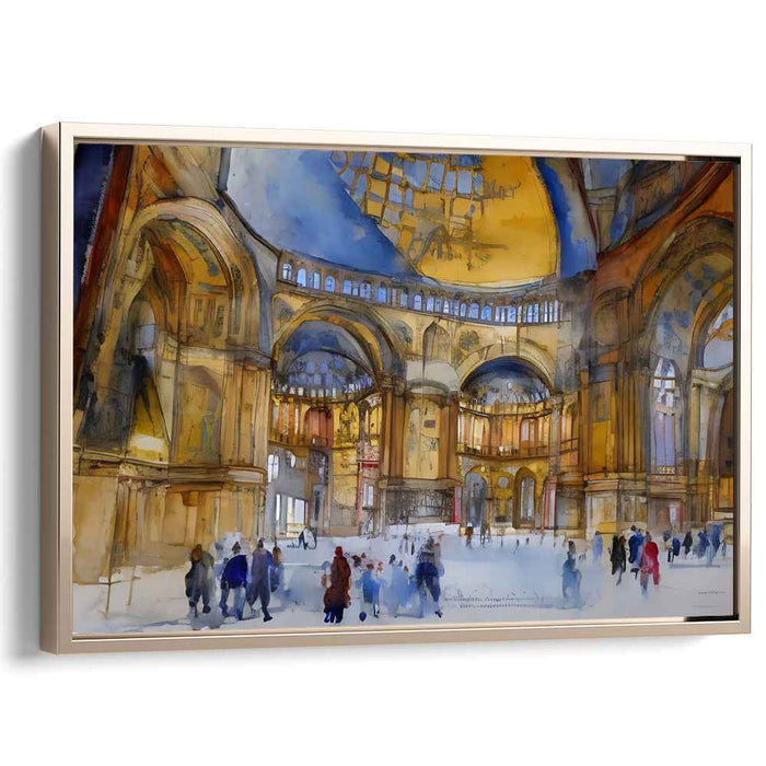 Whispers Of Elegance Within: Expressive Watercolor of a Majestic Interior