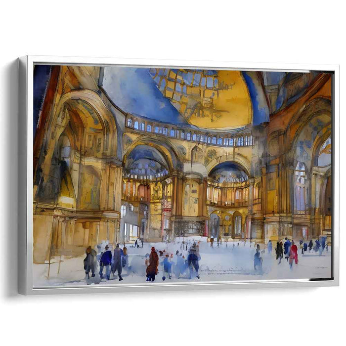 Whispers Of Elegance Within: Expressive Watercolor of a Majestic Interior