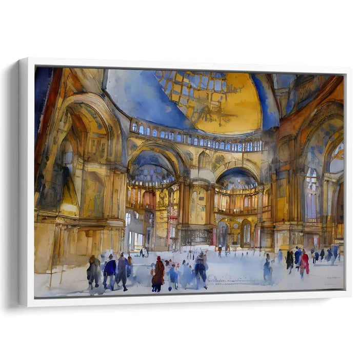 Whispers Of Elegance Within: Expressive Watercolor of a Majestic Interior