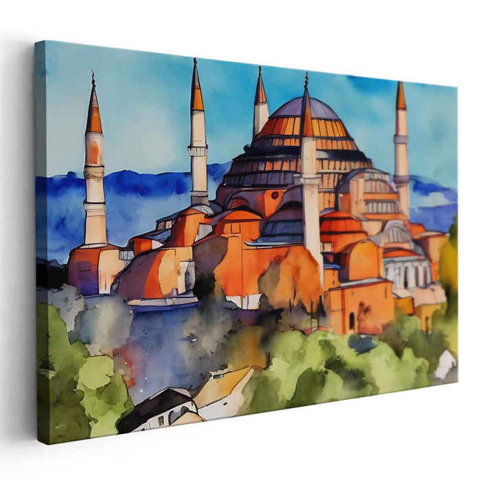 Ink Blot Cityscape Dream: Watercolor Architecture Masterpiece