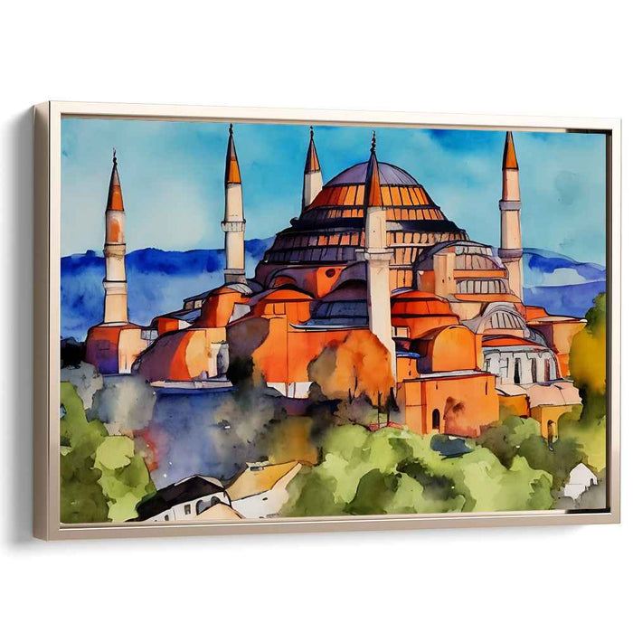 Ink Blot Cityscape Dream: Watercolor Architecture Masterpiece