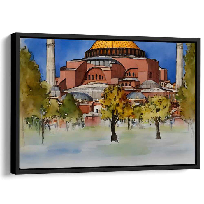 Echoes of Past Brushstrokes: Watercolor Depiction of Historic Architecture