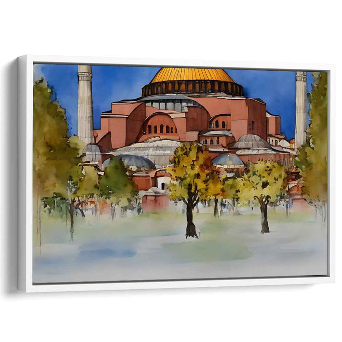 Echoes of Past Brushstrokes: Watercolor Depiction of Historic Architecture