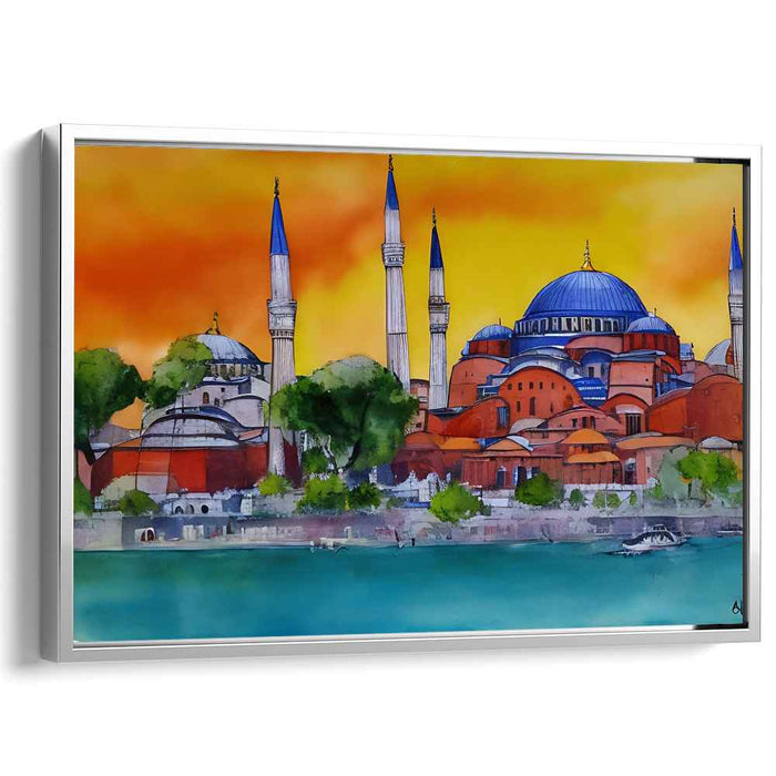 Gilded Tranquility: Hagia Sophia at Sunset Canvas Art Print