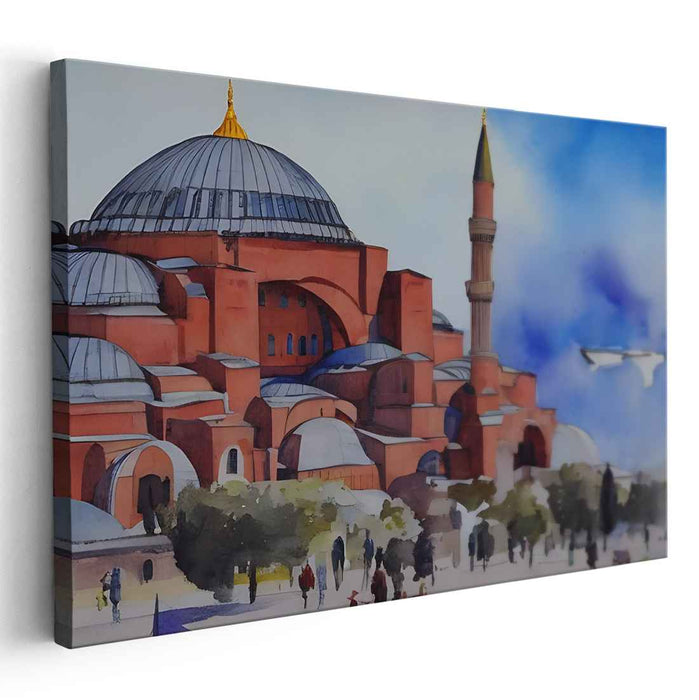 Whispers Of Byzantium: Watercolor Impression of Hagia Sophia