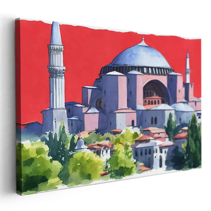 Crimson Sky Cathedral Whisper: Architectural Marvel Under a Crimson Sky