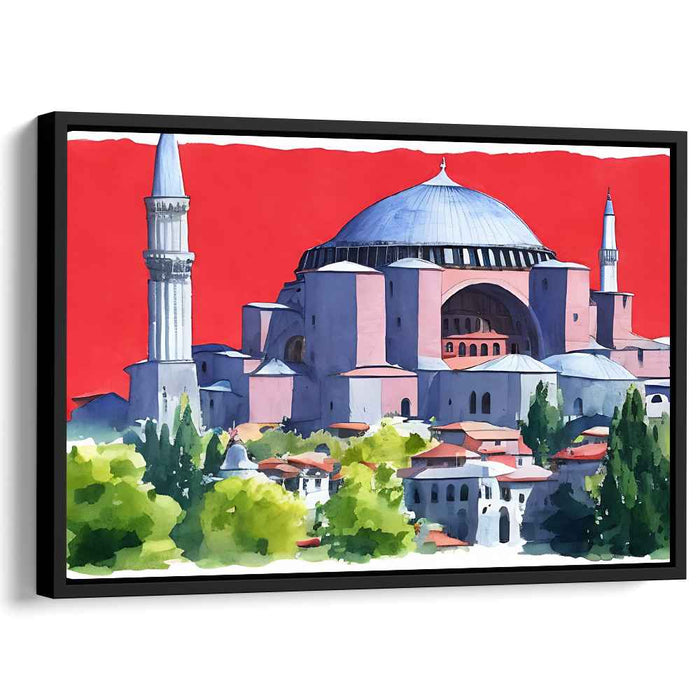 Crimson Sky Cathedral Whisper: Architectural Marvel Under a Crimson Sky