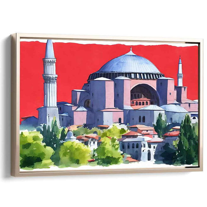 Crimson Sky Cathedral Whisper: Architectural Marvel Under a Crimson Sky