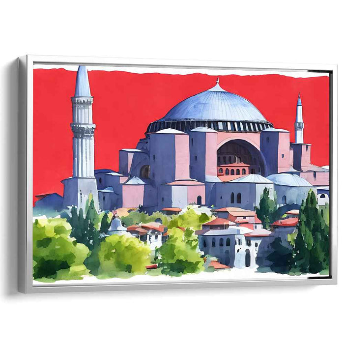 Crimson Sky Cathedral Whisper: Architectural Marvel Under a Crimson Sky