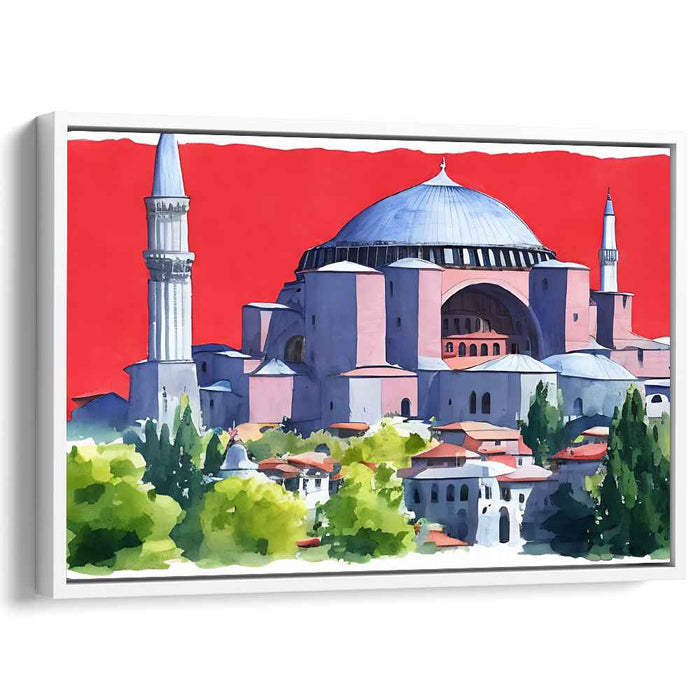 Crimson Sky Cathedral Whisper: Architectural Marvel Under a Crimson Sky