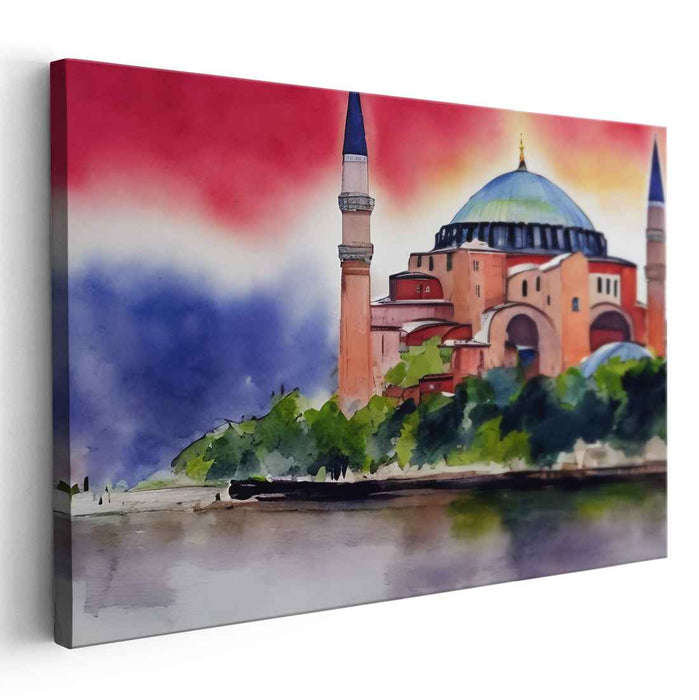 Hagia Sophia Splendor: Vivid Architectural Canvas Art Print