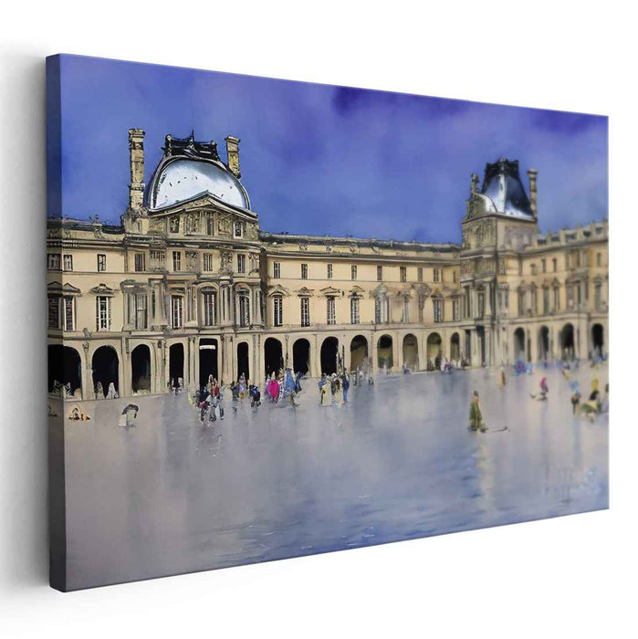 Blurred Memories Eiffel Tower: Impressionist Parisian Landmark Canvas Art