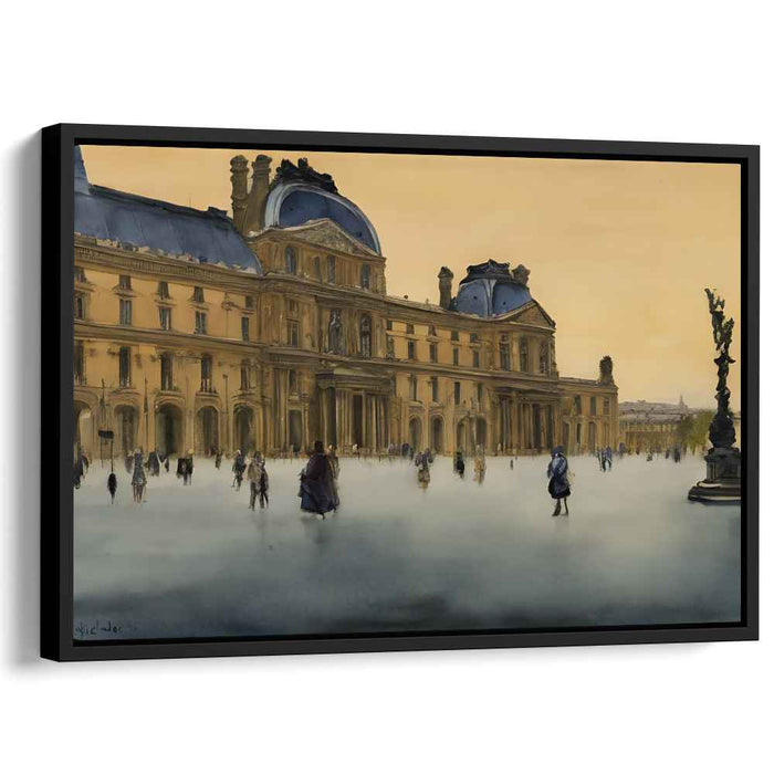 Golden Hour at the Grand Plaza: Historical Architecture in Sunset Glow Canvas Art