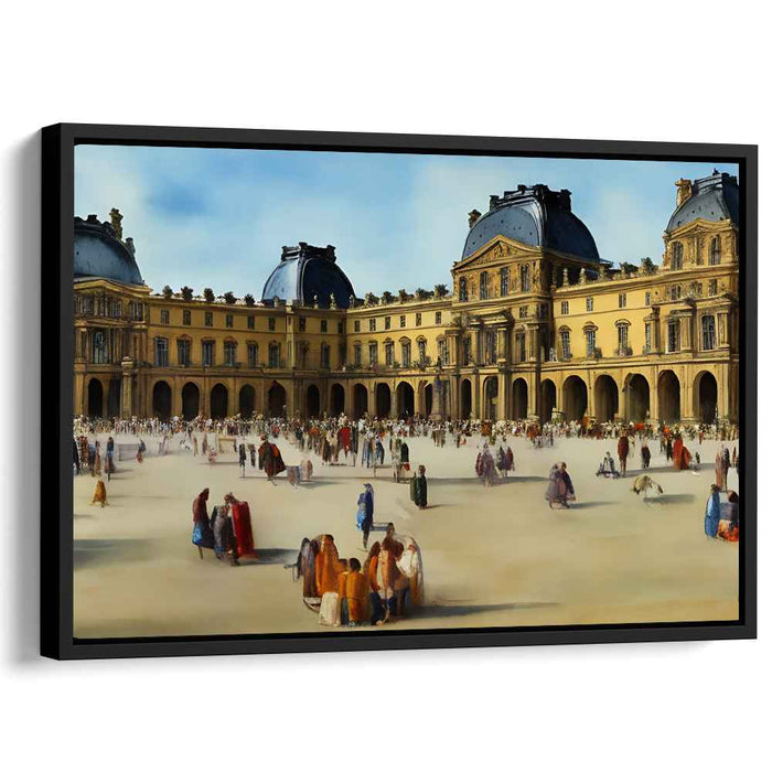 Architectural Rhapsody Gathering: Vibrant Crowd in Front of a Grand Architectural Marvel