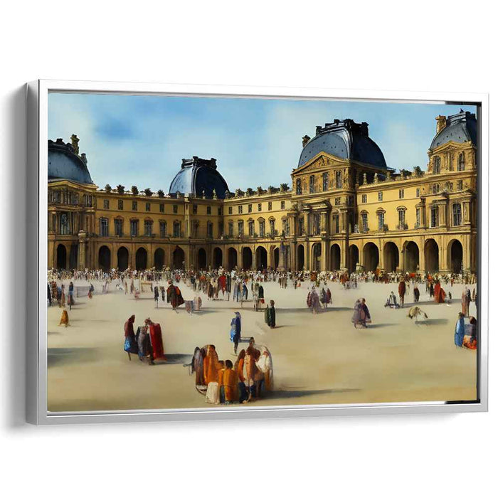 Architectural Rhapsody Gathering: Vibrant Crowd in Front of a Grand Architectural Marvel