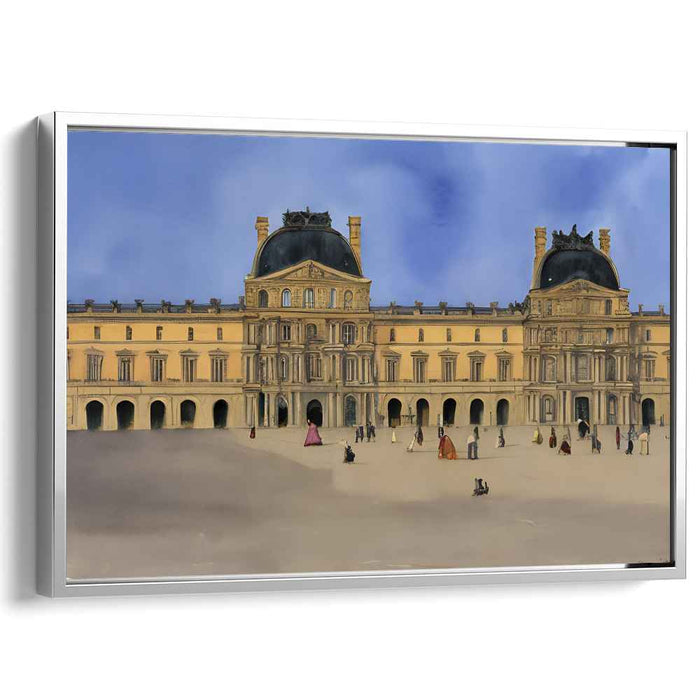 Impressionist Echoes of History: Realist-Impressionist Louvre Palace Canvas Art Print