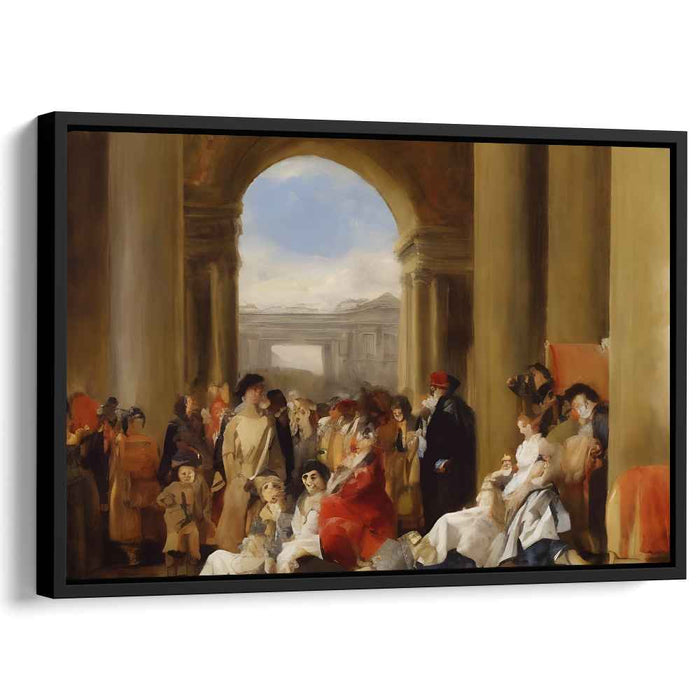 Time Capsule Market Scene: A 19th-Century European Street Scene Canvas Art Print