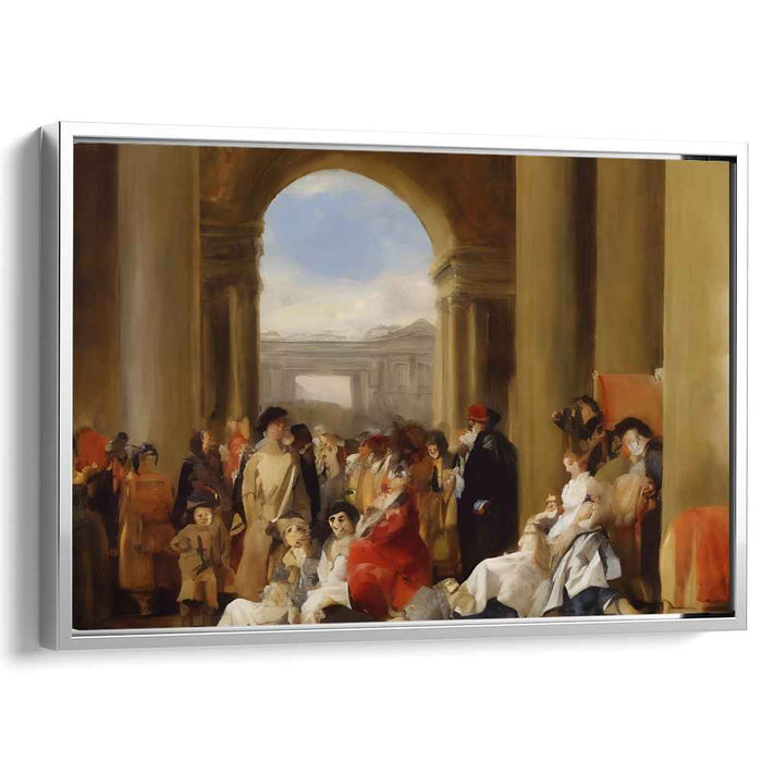 Time Capsule Market Scene: A 19th-Century European Street Scene Canvas Art Print