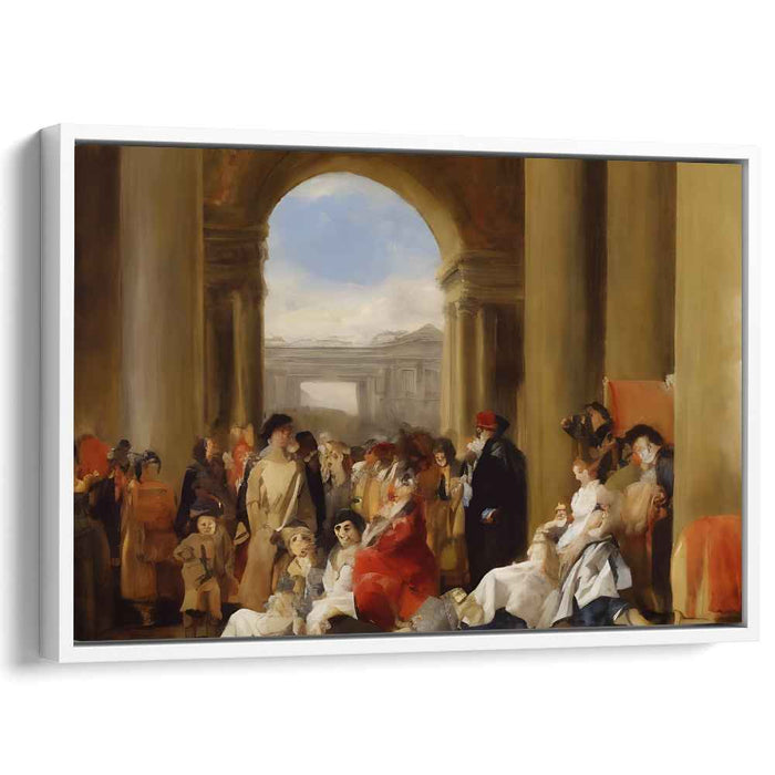 Time Capsule Market Scene: A 19th-Century European Street Scene Canvas Art Print