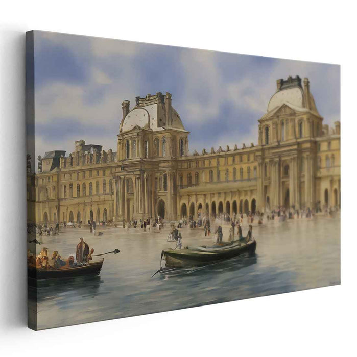 Hidden Masterpieces Revealed: The Louvre Palace in Paris Canvas Art Print
