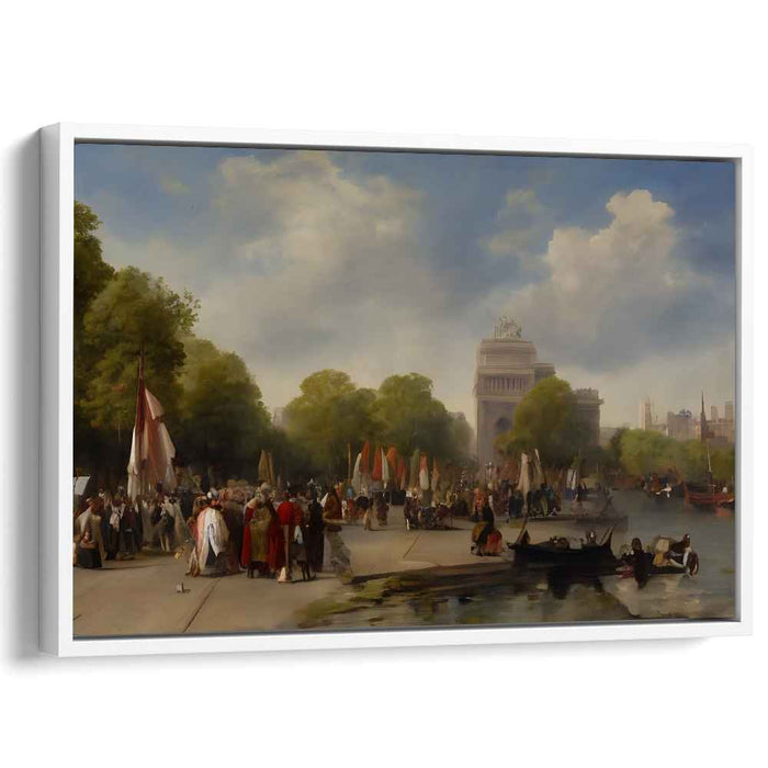 Regal Promenade by the Triumphal Arch: Historical Landscape Canvas Art