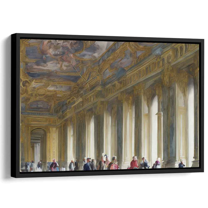 Elegance Revived in Fresco Hall: Romantic Era Inspired Palace Hall with Fresco Canvas Art
