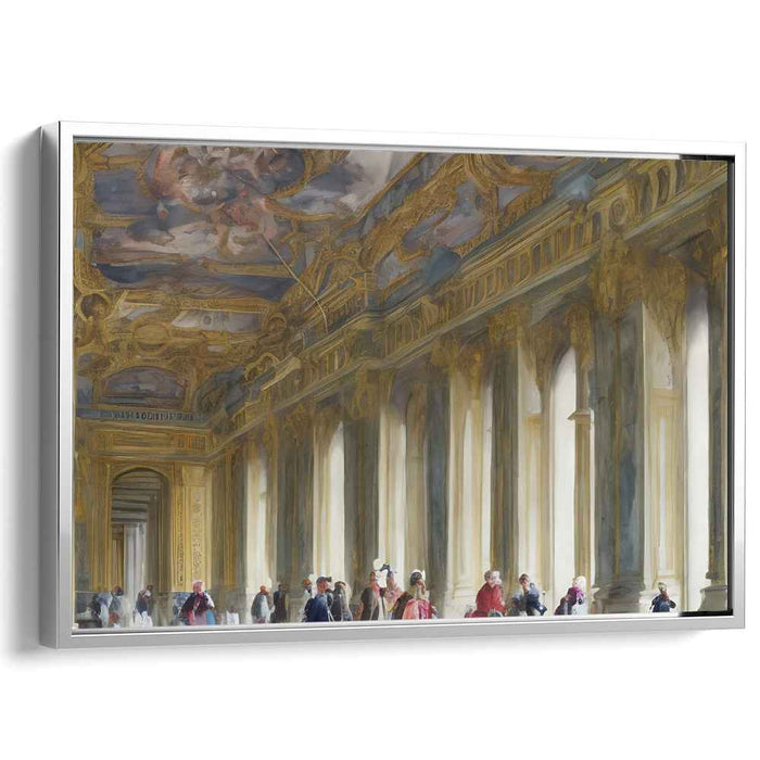 Elegance Revived in Fresco Hall: Romantic Era Inspired Palace Hall with Fresco Canvas Art