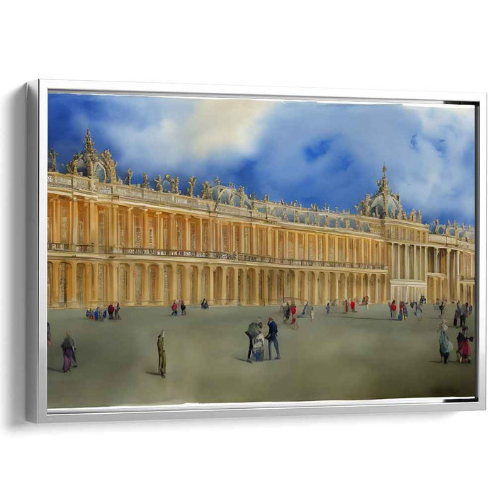 Regal Glow Palace: The Palace of Versailles in Golden Light Canvas Art Print
