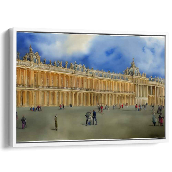 Regal Glow Palace: The Palace of Versailles in Golden Light Canvas Art Print
