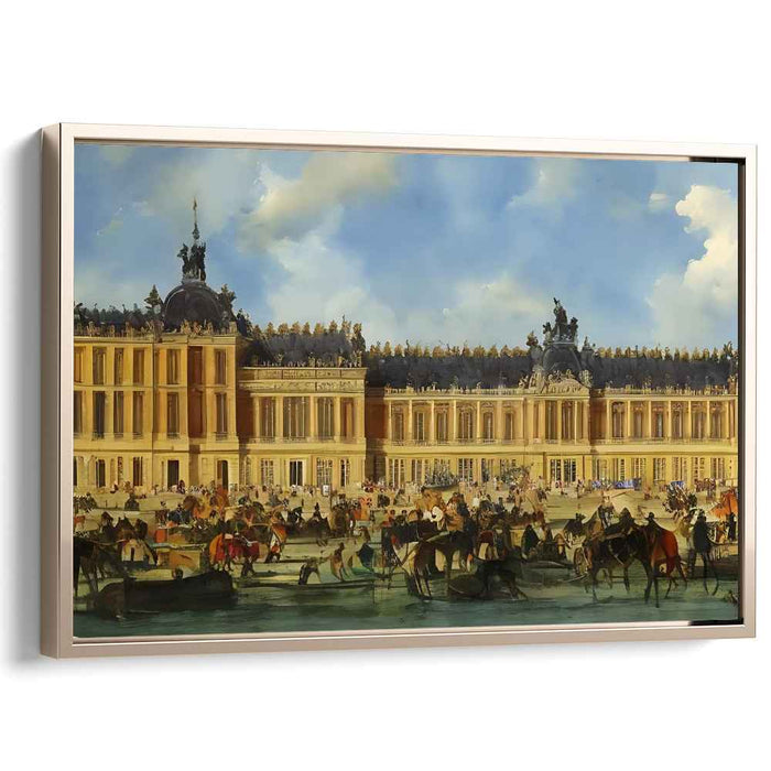 Nobility in Opulence: 18th Century Palace and Aristocratic Gathering Canvas Art