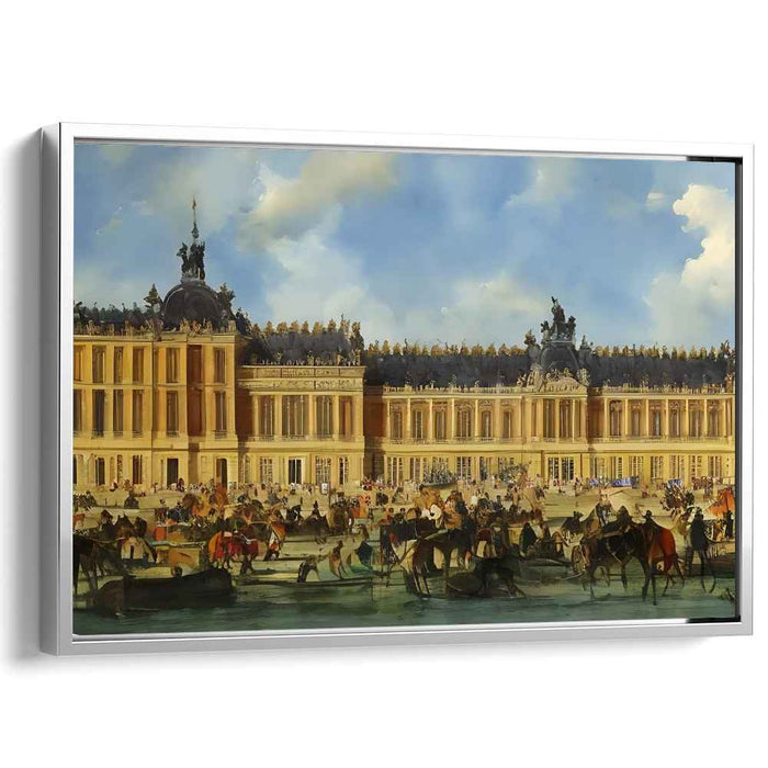 Nobility in Opulence: 18th Century Palace and Aristocratic Gathering Canvas Art