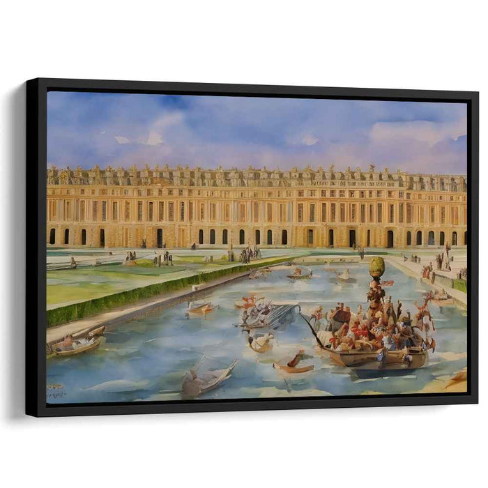 Opulent Reflections: The Grand Canal of Versailles in Watercolor