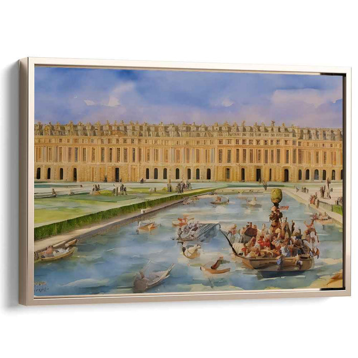 Opulent Reflections: The Grand Canal of Versailles in Watercolor